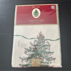 Spode Christmas Tree Fabric Tablecloth - Green and Red